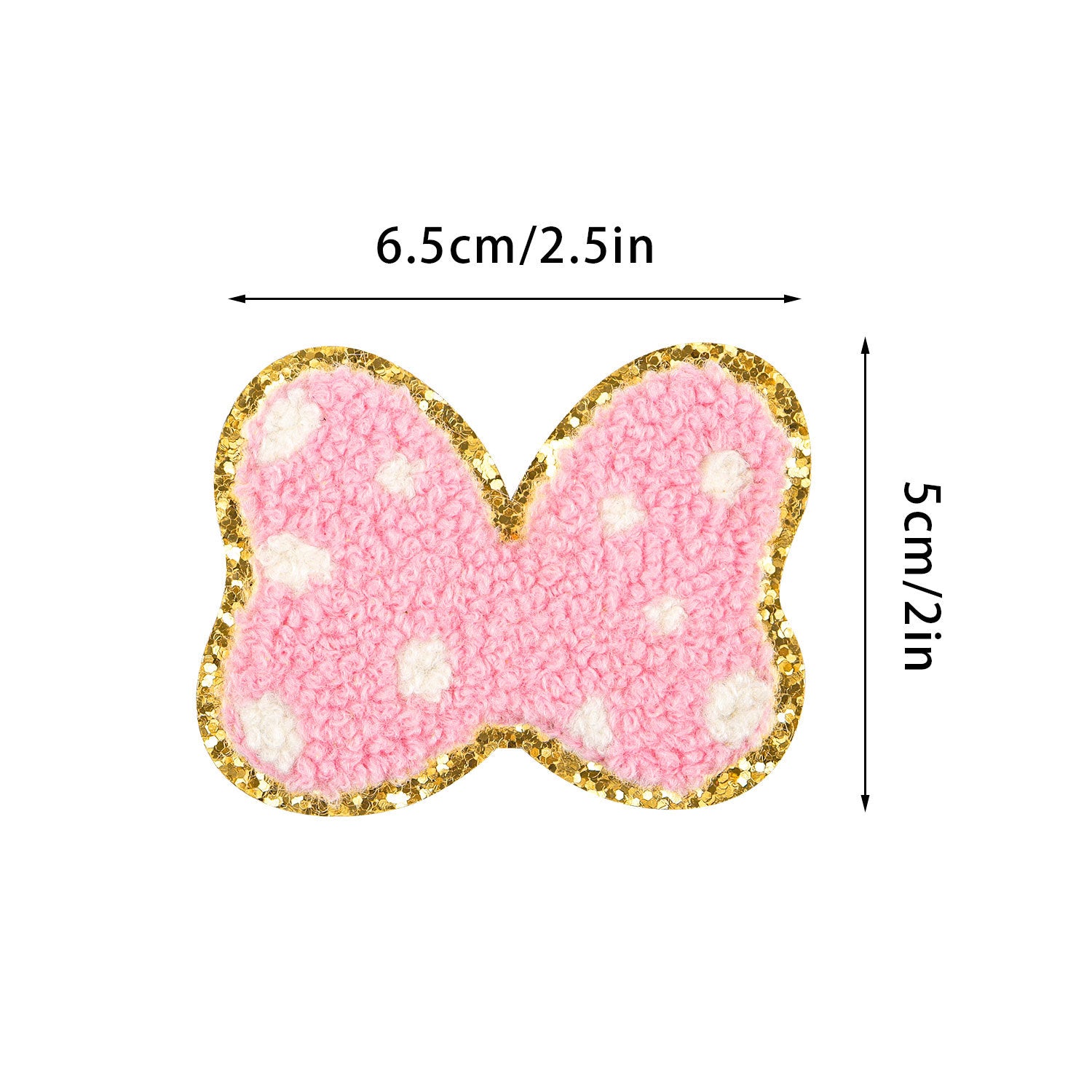Wholesale Bow Cloth Patch Plush Embroider Patch Seam-Free Washable Cute Patch Embroider Decorative Cloth Patch